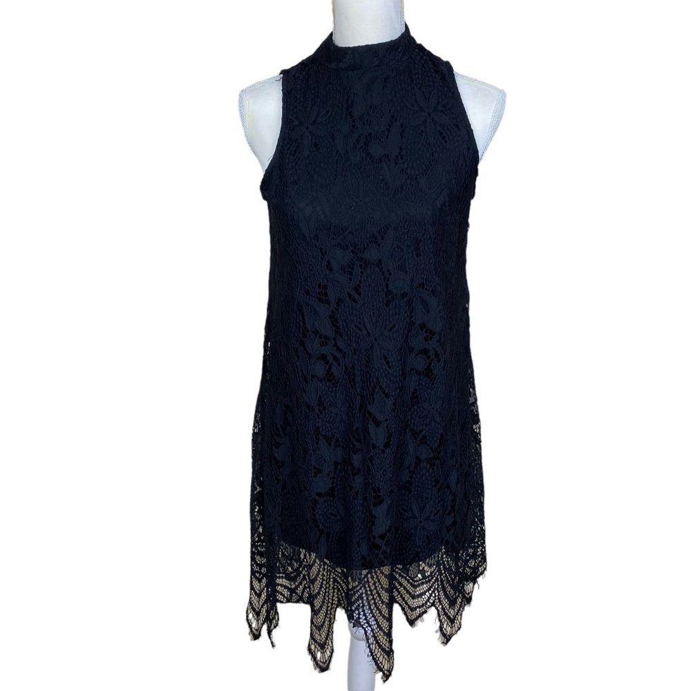 Love, Fire dress, size Small, Lace, lined, fringe, sleeveless, keyhole cutout